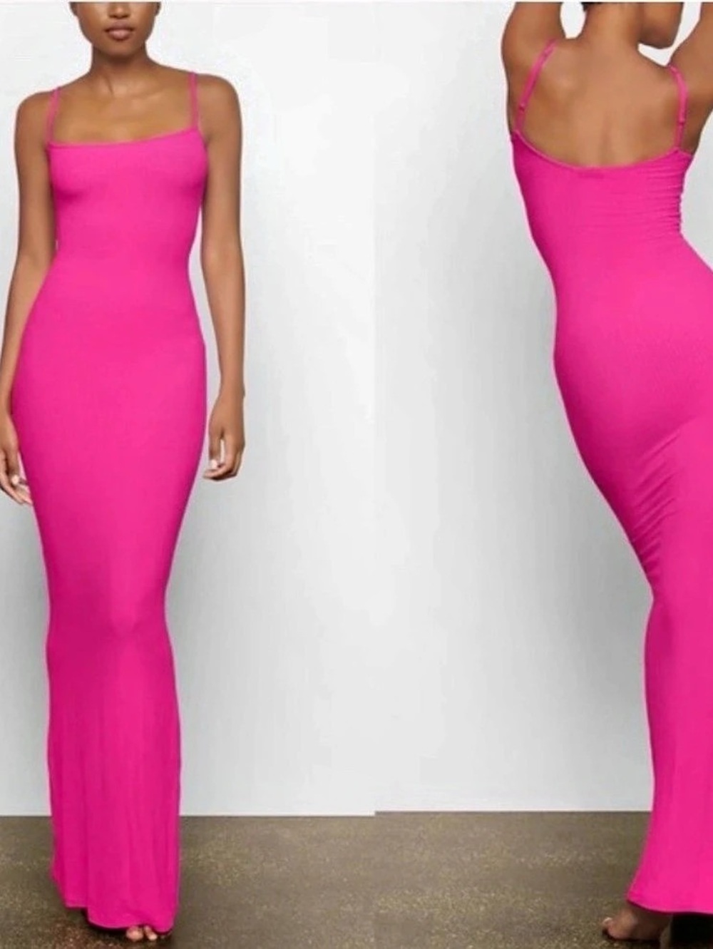 Skims Soft Lounge Long Slip Dress Pink Maxi NWT